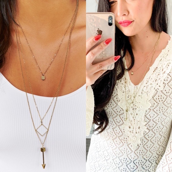 The House Of Gentry Jewelry - Antique Gold Layered Charm Necklace